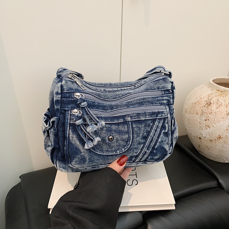 Luxury Bags Denim - Streetstyle Retro Blauwe Denim Tas 2026