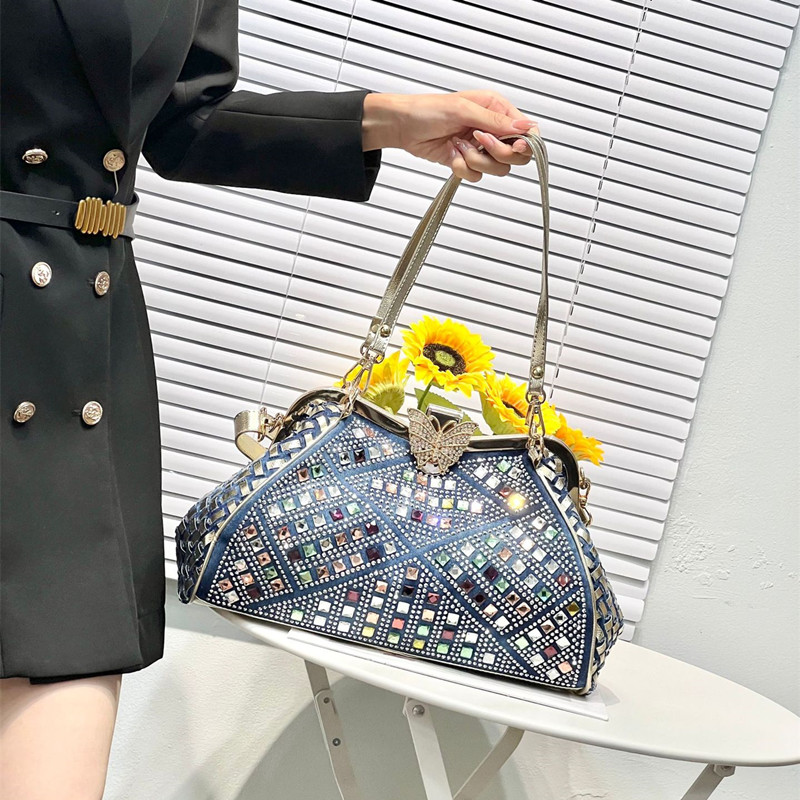 Luxury Bags Denim - 2026 Luxe Nieuwste Grote Kleurrijke Diamant