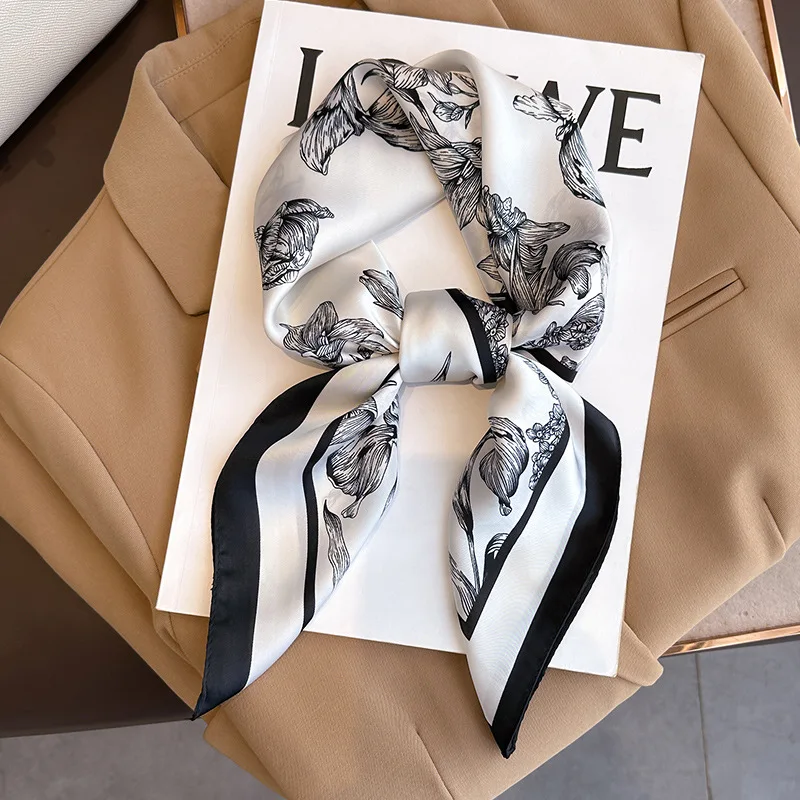 Luxury Bags Duffle - 70*70Cm Luxe Bloemenprint Zijden Vierkante Sjaal