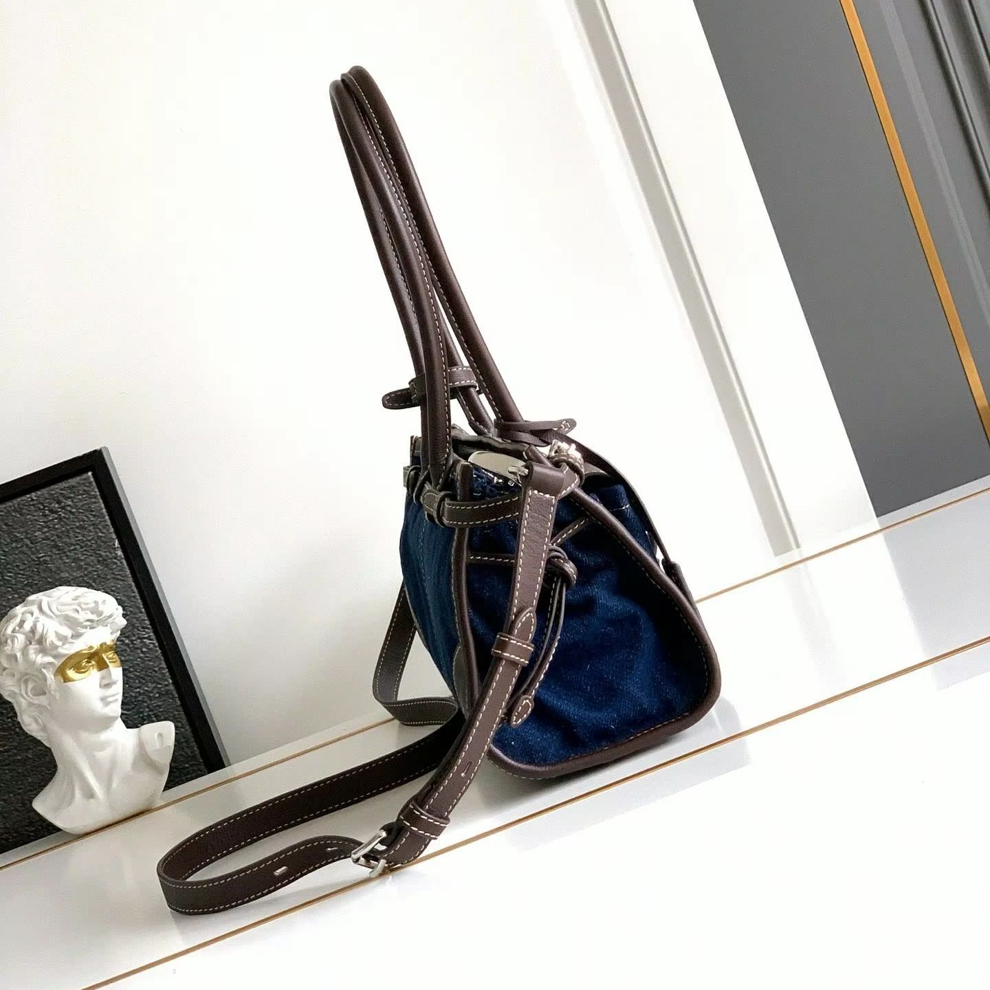 Denim lederen mini Boston hand - Luxury Bags Denim recensie en prijs