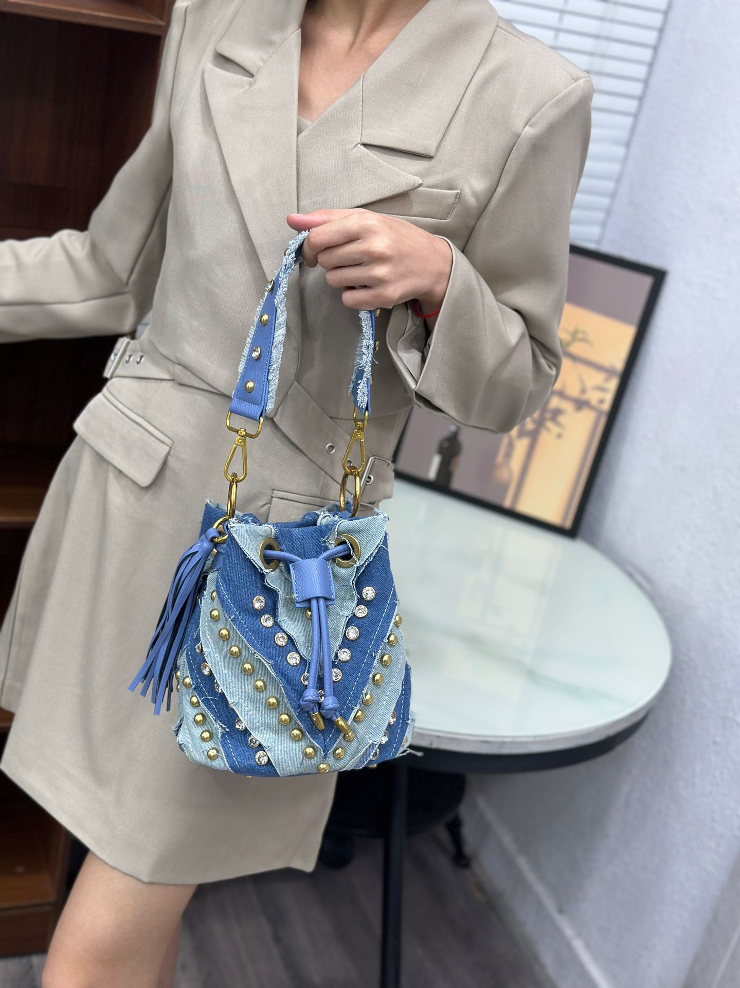 Lichte luxe modieuze handtas m - Luxury Bags Denim recensie en prijs